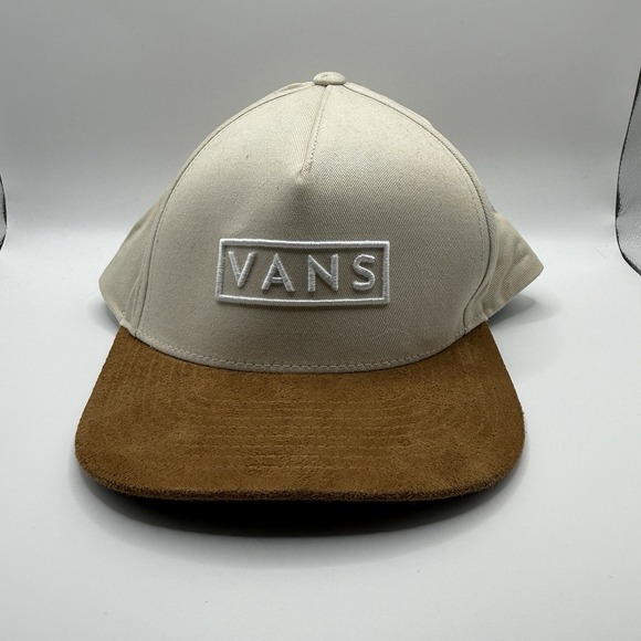 VANS Snapback Hat Beige One Size Adjustable Embroidered‎ 6 Panel Polyester - Picture 1 of 5